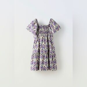 NWT ZARA GIRLS PRINTED ELASTICIZED DRESS
